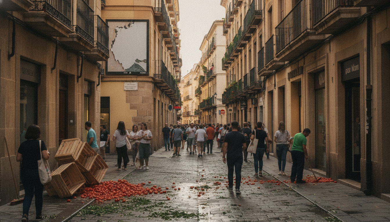 Vista de una calle peatonal bulliciosa en el casco antiguo de València, con fachadas de edificios históricos y gente paseando.